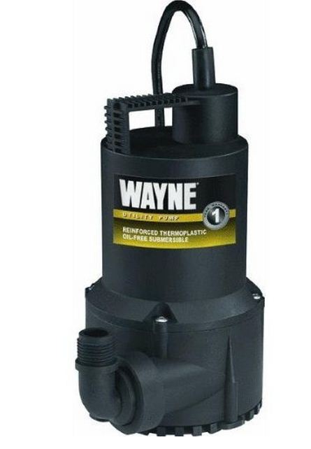 Wayne RUP160 Portable Submersible Utility Pump, 1-Phase, 2.5 A