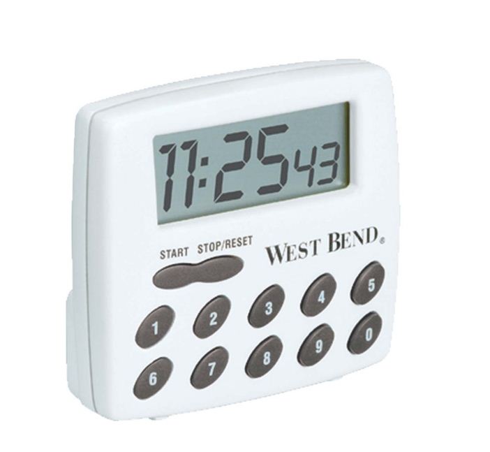 West Bend 40005X 2-Function Timer, White, Red Buttons,100 Hr