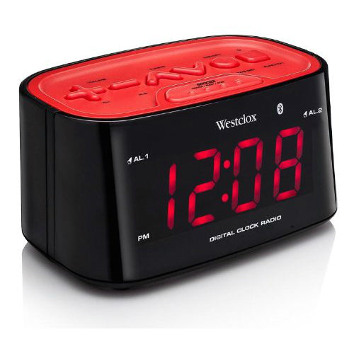 Westclox 81014 Digital Radio Clock, 6.8" x 4", Black