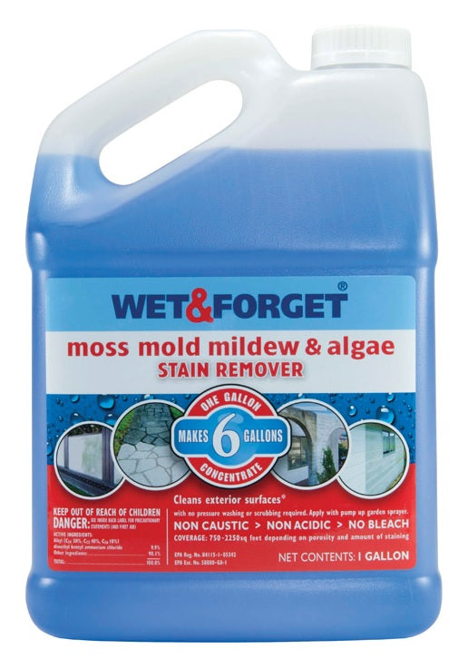 Wet & Forget 800006 Moss Mold & Mildew Stain Remover, Concentrate, 1 Gallon