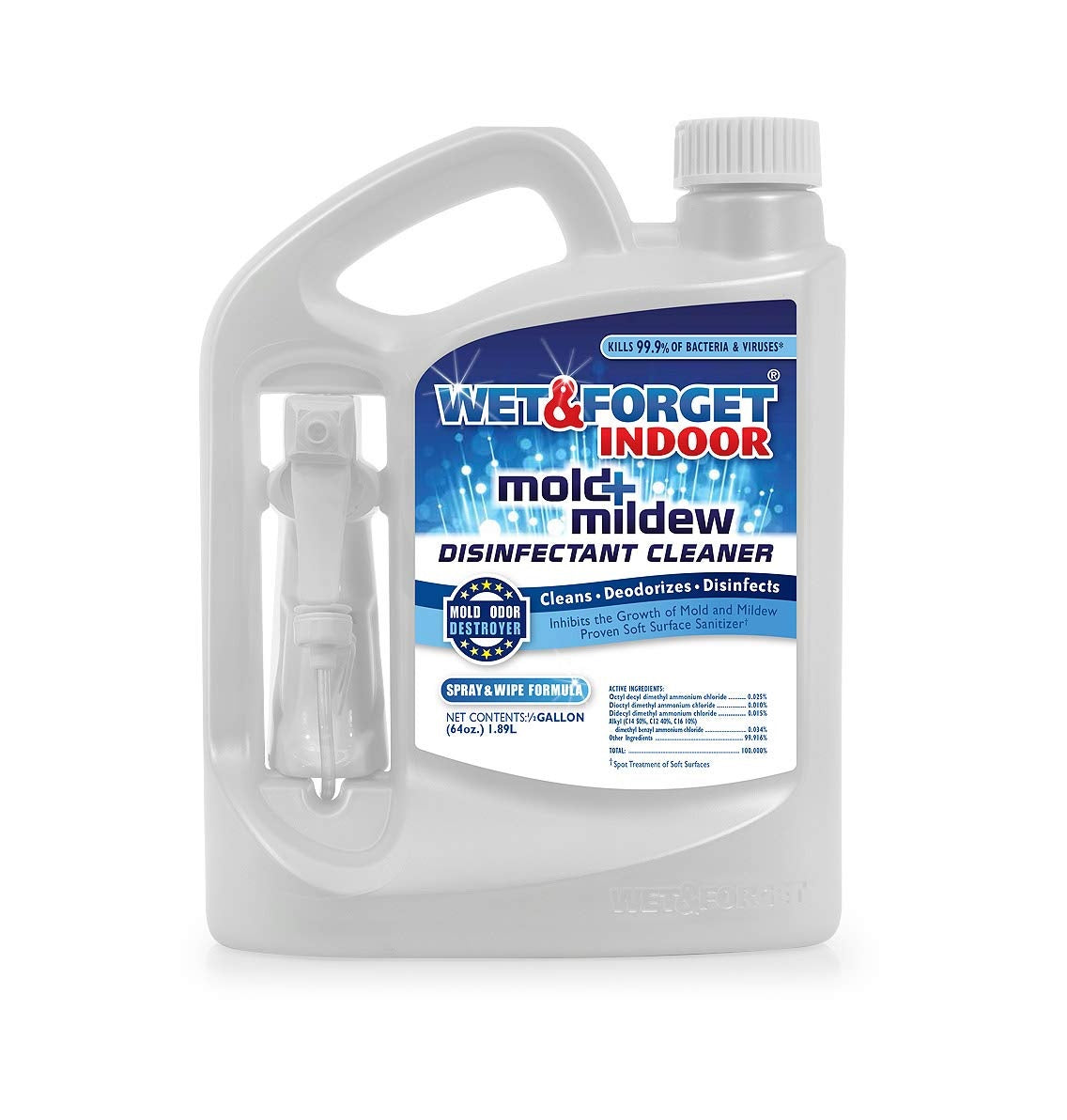 Wet & Forget 802064 Indoor Mold & Mildew Disinfectant Cleaner 64 Oz