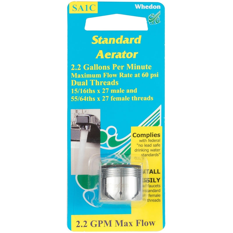 Whedon SA1C Faucet Aerator, Chrome, 2.2 GPM