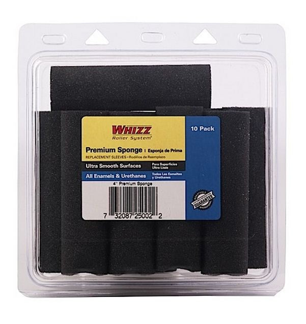 Whizz 25002 Premium Black Foam Concave Roller, 4"