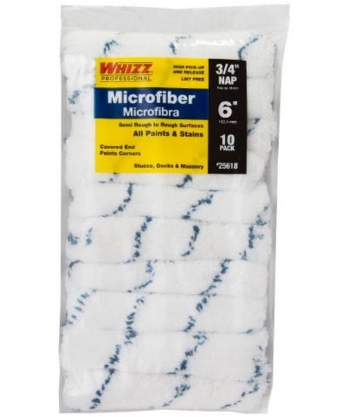 Whizz 25618 Microfiber Mini Roller, 6" x 3/4", 10/Pack