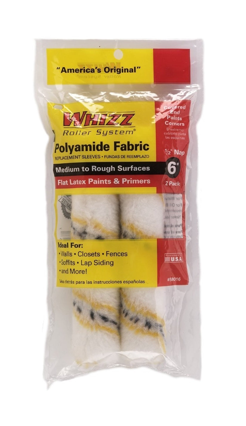 Whizz 58016 Paint Roller Refill, 6" x 1/2", 2 Pack