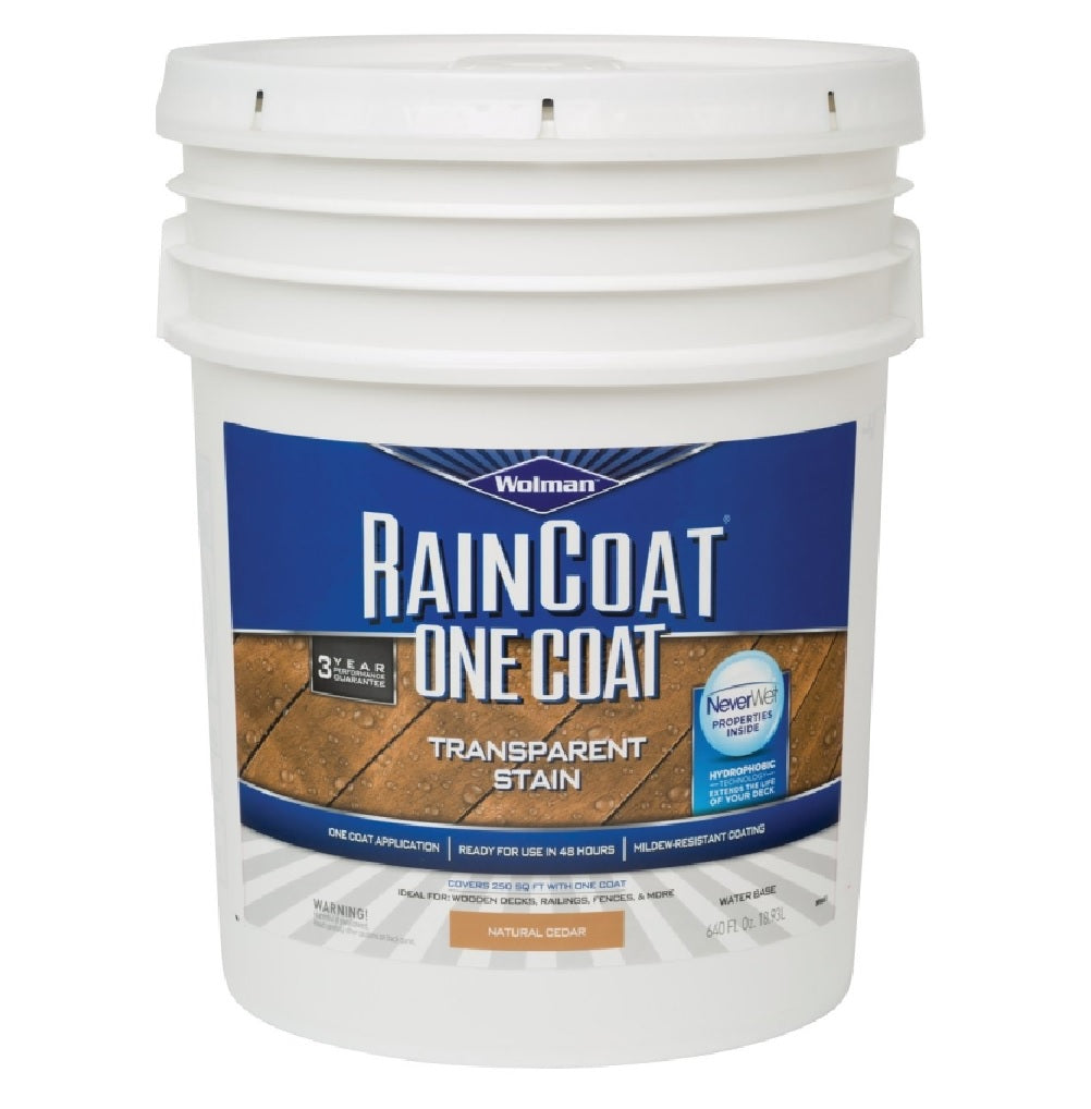 Wolman 288344 RainCoat One Coat Transparent Wood Sealer, Natural Cedar, 5 Gallon