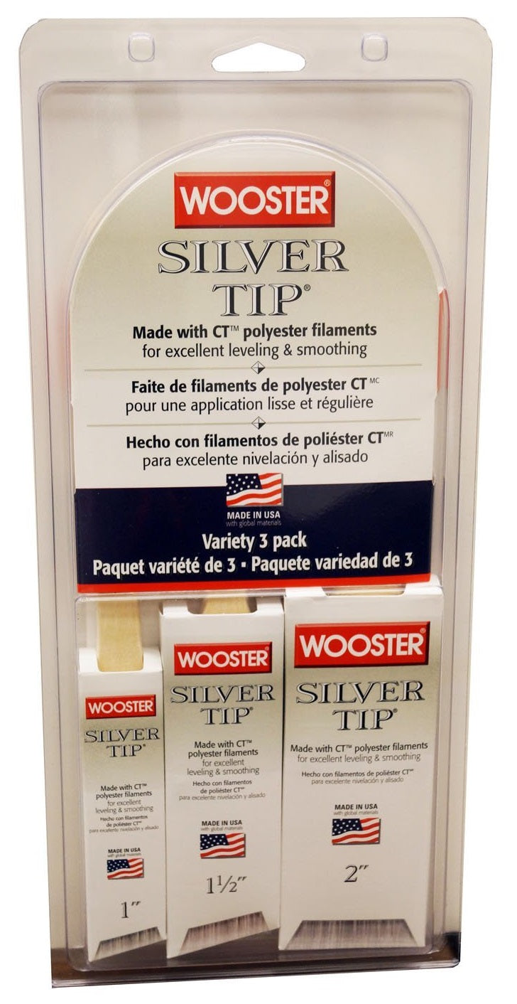 Wooster 5229 Silver Tip Paint brush, 3 Piece