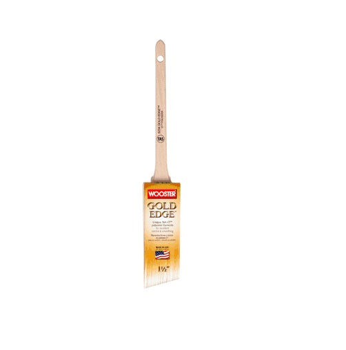 Wooster 5234-1 1/2 Gold Edge Thin Angle Sash Brush, 1.5"