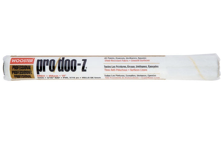 Wooster RR641-18 Pro/Doo-Z Paint Roller Cover, 18" L x 3/16" Nap