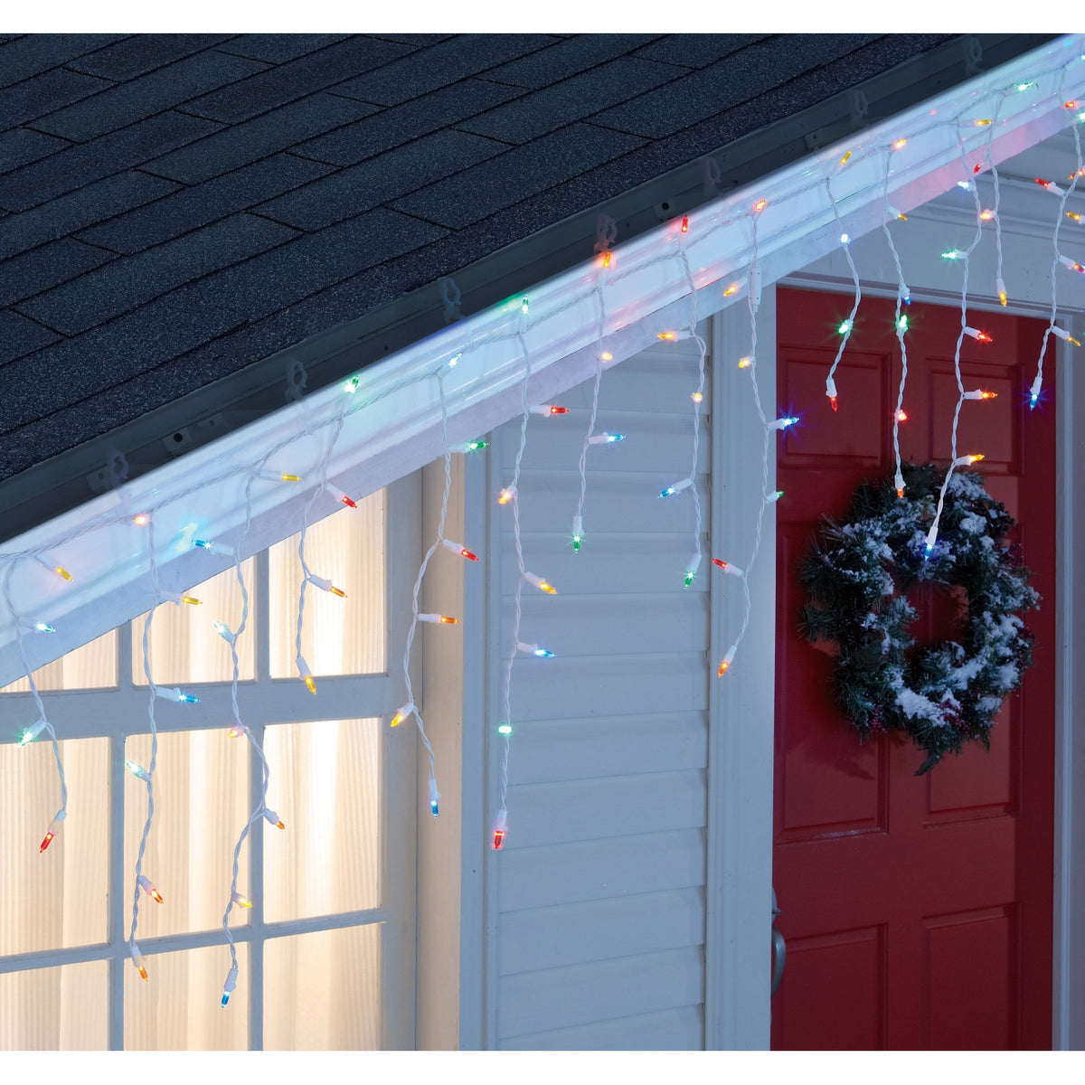 Celebrations 40812-71 LED Icicle Lights Set, 5.5', 100 Multi-Color Lights