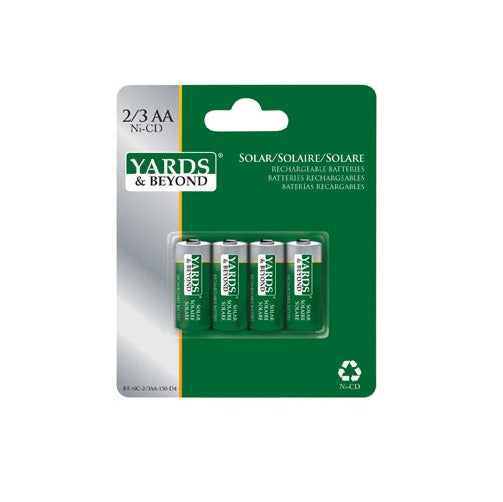 Yards & Beyond BTNC23AA150D4 Solar Rechargeable Battery, Pack-4