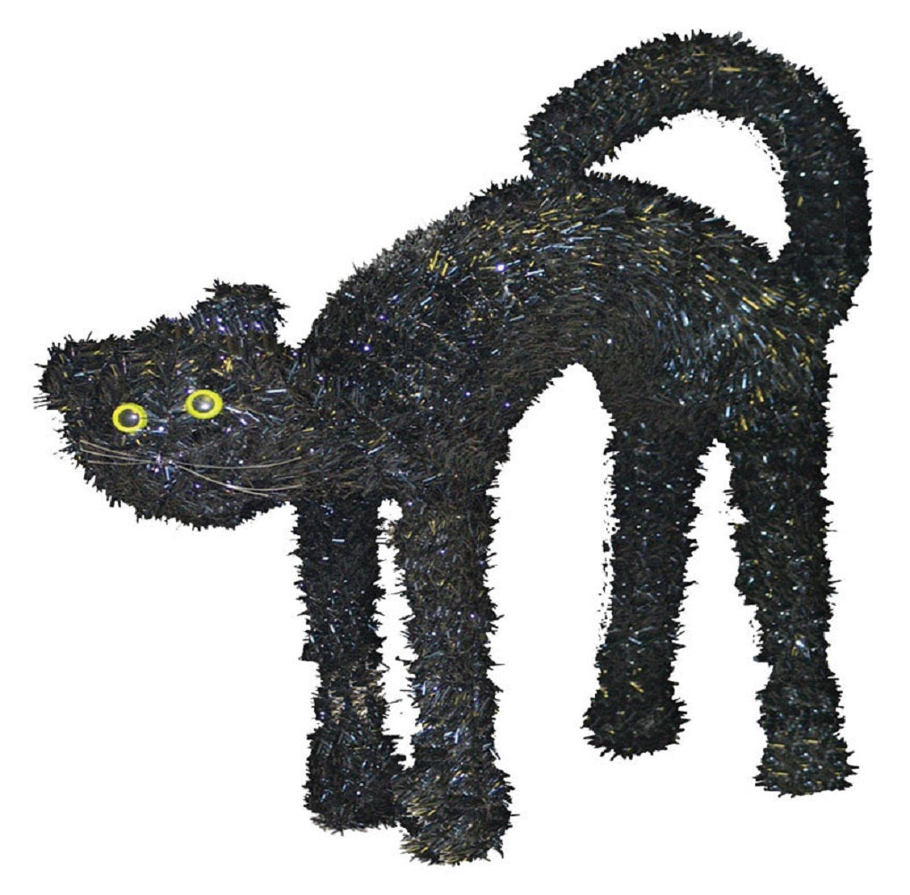 Youngcraft 33W-CAT 3D Halloween Tinsel Cat, Black
