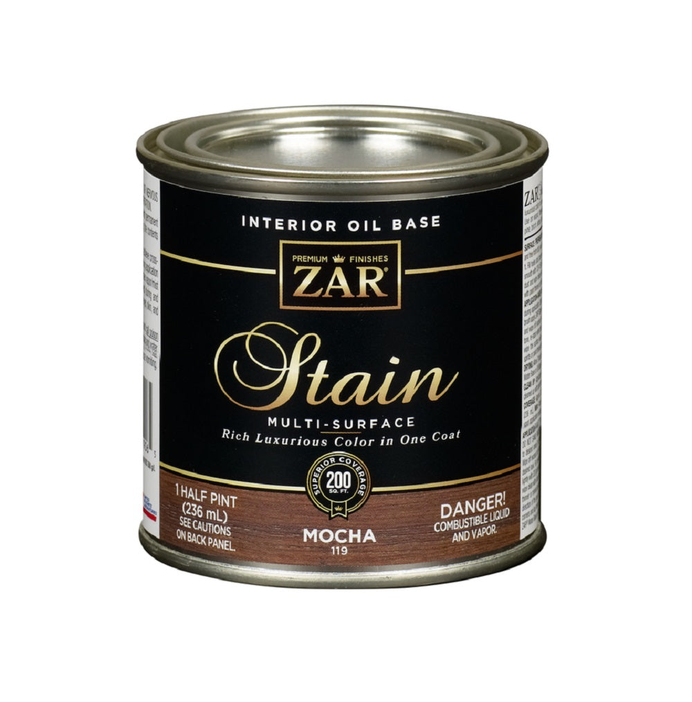 Zar 11906 Wood Stain Oil Base, Mocha, 1/2 Pint