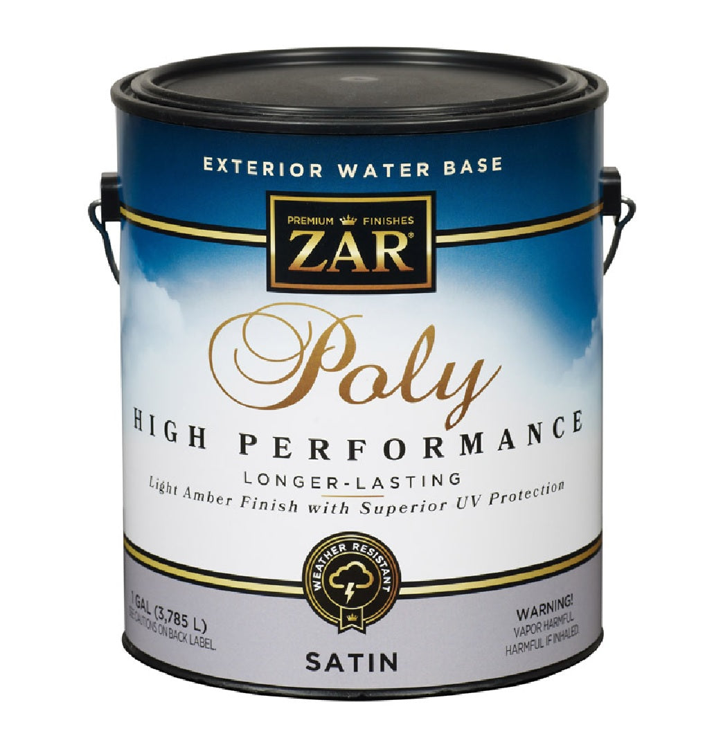 Zar 32713 Water Based Exterior Polyurethane, Satin, 1 Gallon