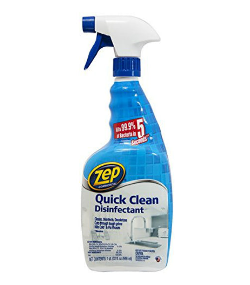 Zep ZUQCD32 Quick Clean Disinfectant, 32 Oz